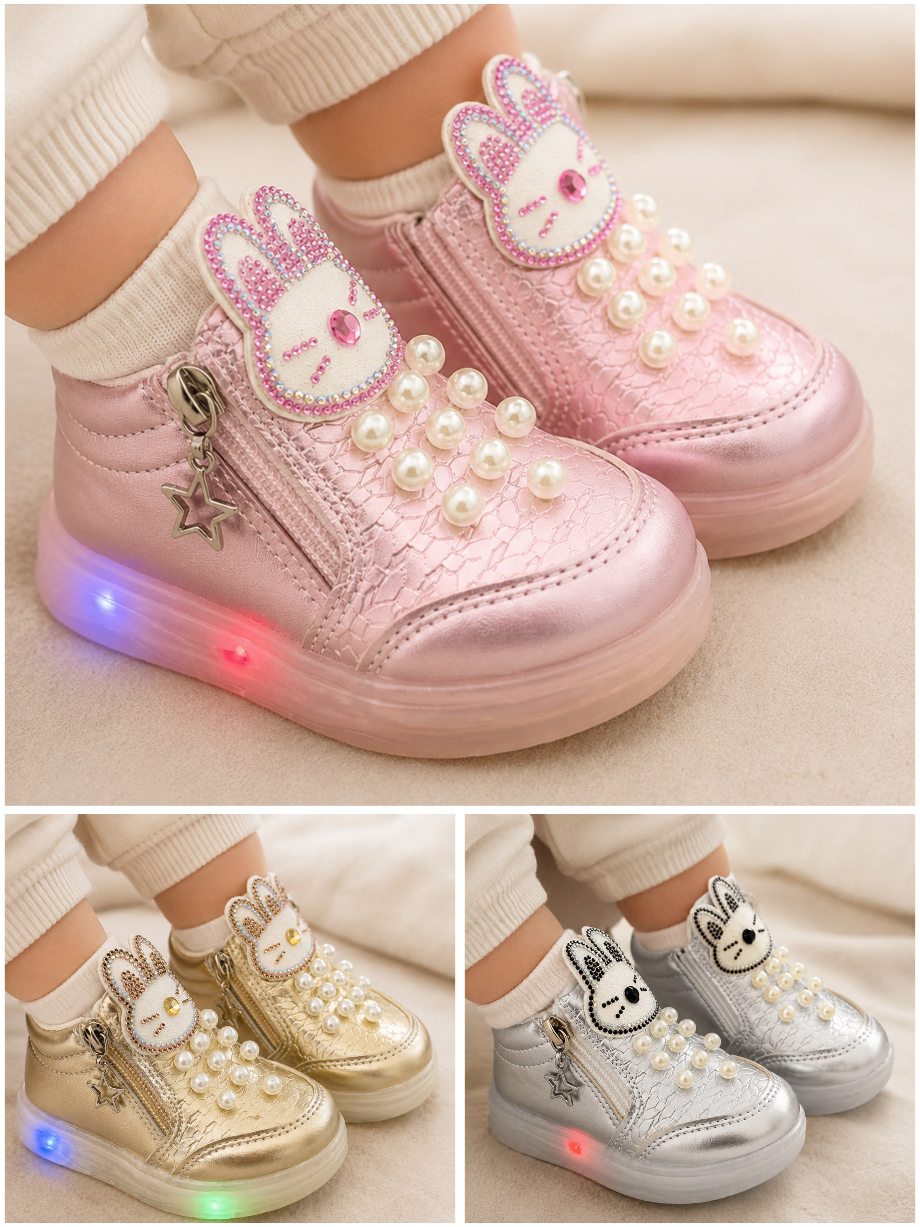 Sparkle Bunny LED Sneakers